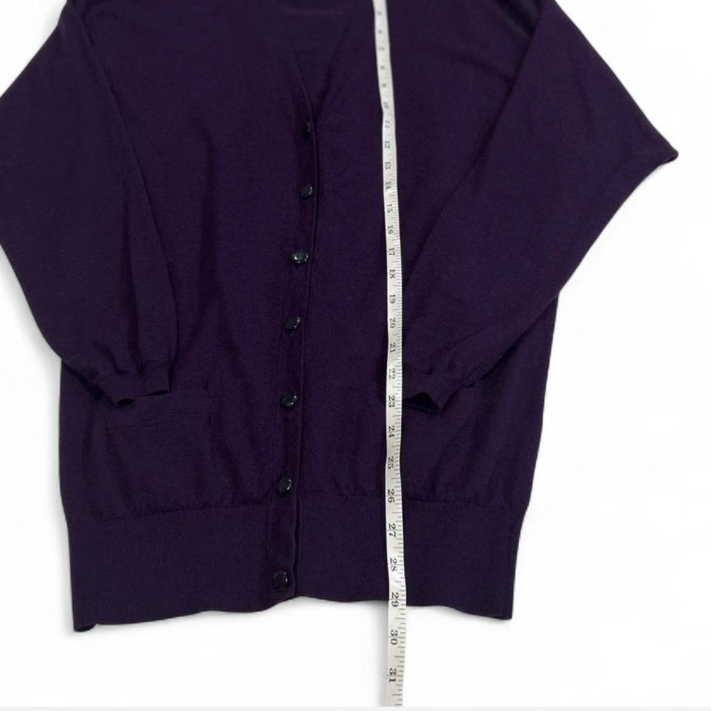 Purple Wool Cashmere Cardigan Sweater Long Button Down Dress Long-sleeve S/M - Picture 5 of 7